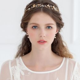Enamel Blossom Crystal Hair Vine Bridal Hairband Acessories Wedding Headbands Hair Accessories Headbands Headpieces For Wedding