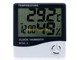 150pcs Free Shipping Multifunction LCD Digital Alarm Clock Thermometer Humidity Calendar Meter Clock Time Alarm Temperature