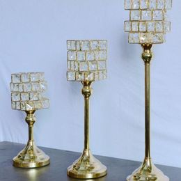 New peculiar metal golden finish candle holder with crystals wedding candelabra Centrepiece home decoration candlesticks