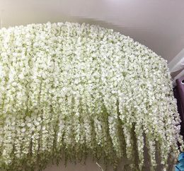 Glamorosas ideas para bodas Elegante flor de seda artificial Wisteria Vine Decoraciones para bodas 3forks Por pieza Más Cantidad Más Hermosa