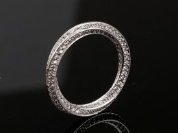 Victoria Wieck Luxury Classic Jewellery 925 Sterling Silver Full White Sapphire Circle CZ Diamond Gemstones Women Wedding Band Ring 2384