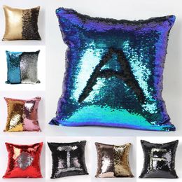 2 Tone Color Sequins Pillow Case Sofa Pearl Sequin Pillowslip Reversible Iridescent Glow Mesmerized Pillow Covers Home Decorative YC8085