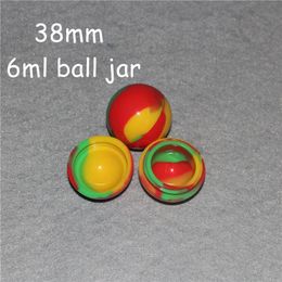 20pcs 38mm Ball Silicone Container Jars Dab Box Reusable for Concentrate Wax EGo Electronic Cigarette Colorful