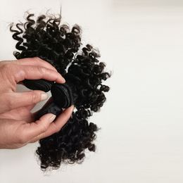 Бразильские девственные человеческие волосы ткет сексуальный короткий Тип 6 дюймов 8 дюймов кудрявый вьющиеся двойной уток 50 г / шт Индийский Европейский Реми волос 3 шт. 150 г / лот