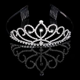 Girls Crowns With Rhinestones Wedding Jewelry Bridal Headpieces Birthday Party Performance Pageant Crystal Tiaras Wedding Accessories BW-H-001