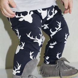 Christmas Baby Leggings Autumn Winter Kids Pants Cartoon Deer Printed Trousers Children Kids Casual Pure Cotton Pants Baby Boys Long Pants