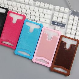 Universal TPU Case Leather With Ring Holder Kickstand Holder Back Cover for iphone for samsung HTC HUAWEI LG HTC