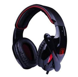 Original Sades SA-902 auriculares Hifi Stereo 7.1 Surround Led Headset fone gamer ouvido Headband Gaming Headphone For PC Red