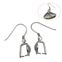 Beadsnice 925 Sterling Silver Earwire French Hook Pinch Bail Clasp Dangle Earring Connector Handmade Gift ID 34555