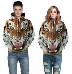 2017 Hot Selling 3D Tiger Digital Printing Men Women Loose Pullover Hoodies Sweatshirts Autumn Winter Warm Couple Clothing Plus Size 4XL 5X