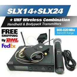 Microfono Shipping by DHL FEDEX EMS SLX2 1 4/SLX214/BETA58 UHF Wireless Microphone System with Bodypack/Handheld Transmitte