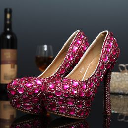 2016 Hot Sale Homecoming Shoes for Girls High Heels 14cm 12cm 10cm 8cm 3cm Platforms Bling Bling Crystals Wedding Shoes for Brides