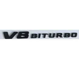 Flat Black V8 BITURBO Letters Sides Emblems Badge Sticker for Mercedes Benz AMG