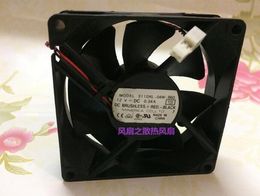 Original NMB 3110KL-04W-B60 8025 80*80*25MM 8CM CD12V 0.34A 2 wire ball cooling fan