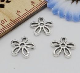 Free Shipping 500Pcs Tibetan Silver Flower Beads Caps For Jewellery Making 11x2mm