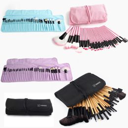 Wholesale-VANDER 32pc Makeup Brushes Set Pro Cosmetic Brush Eyebrow Foundation Shadows Eyeliner Lip Kabuki Make Up Tools Kits & Pouch