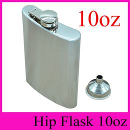 Portable 10oz Stainless Steel Hip Flasks 10 Ounce Flagon Whisky Liquor Alcohol Pocket Hip Flask Stoup Wine Pot with Funnel