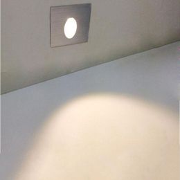 1X3W Led Footlight Square Wall Lamps for stairs step foyer Toughened Glass Wall Corner Lights Lamps