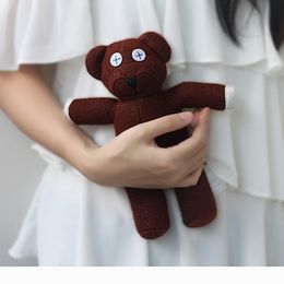 24CM Mr Bean Crochet Teddy Bear Animal Stuffed Plush Toy Brown Figure Doll Cute Small Teddy Bear Soft Girls Toy Kids Gift