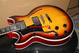 Custom Shop 12 cuerdas Honey Burst Flame Zurdo Guitarra eléctrica Envío gratis