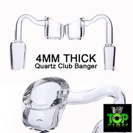 Retail Hottest 4mm Thick Quartz Club Banger Nail with 14mm 18mm male/female Polished Clear Joint for glass bong rigs