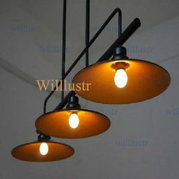 3 heads metal shade pendant lamp Northern Europe industry pendant lamp filament bulb suspension dinning room edison chandeliers