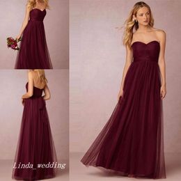 Under 100 Burgunday Bridesmaid Dress Wine Red Formal Maid of Honour Dress For Wedding Party Gown Plus Size vestido de festa de casamento