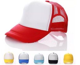 Barn solid casual hattar attraktiv unisex casual hat ny klassisk trucker sommar barn baseball mesh cap sun hattar