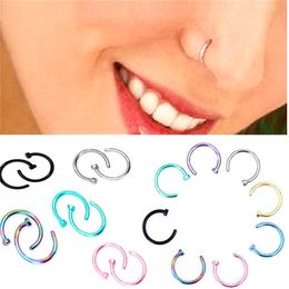 1 unids anillo de labio falso c clip 8 mm anillo de nariz Kylie Piercing Falso Anillos de nariz Hoop para mujer Joyería del cuerpo Envío de gota