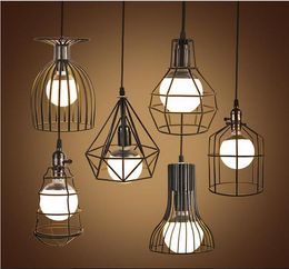 loft hanging lights Vintage iron birdcage pendant lighting Industrial Lighting Cafe Bar Bedroom Restaurant Living Room Pendant Light fixture