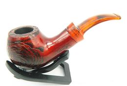 Short Dark Red Mini Resin Pipe Length 125MM Wood Pipe Smoking