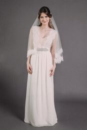 New High QualityAmazing For Wedding Dresses wedding veil White Ivory filigree applique wristBridal Veils With Comb