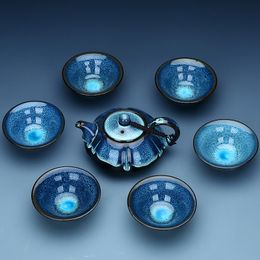 7PCS/set China Kung Fu Tea Set Jingdezhen Ceramic Tea Set Chinese Tea Cup Porcelein 1 Teapot + 6 Cups Good Gift