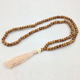 ST0216 2016 New Design Yoga Necklace Laughing Buddha Wood Tassel Necklace Handmade Beaded Maitreya Buddha Jewellery Pendant Necklaces