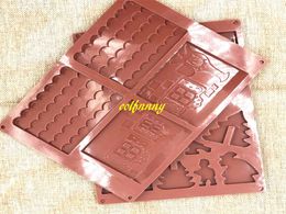 50sets/lot Fast shipping 2pcs/set DIY 3D Christmas House Silicone Mold Chocolate Cake Mould For Make Biscuits Cake