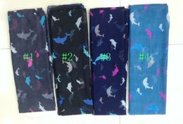 hot sale fashion colorful dolphins print scarves shawls animal pattern wrap hijab scarf mix 4 color wholesale 10pcs lot free shipping