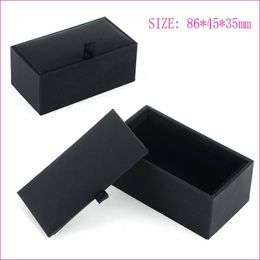 120pcs/lot Black Cufflink Box Cufflink Gift Case Holder Jewellery Packaging Boxes Organiser Black free shipping