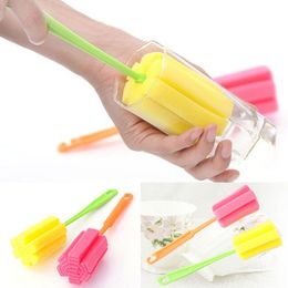 2Pcs Sponge Glass Bottle Cup Cleaner Kitchen Washing Cleaning Tools Random Colour #R91