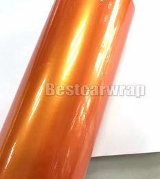 Dark Orange Gloss Metallic Pearl Vinyl Wrap Car Wrap Film Magic orange glossy Wrapping foil Size:1.52*20m( 5x67ft)