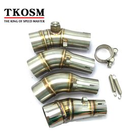 TKOSM Racing Motorcycle Exhaust Link Middle Pipe Interface Tube ER6N R25 Z250 Z250SL Motorcycle Exhaust Muffler Pipe Escap Damper Adapt