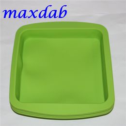 hot DHL silicone wax dish deep pan jar square shape 8"X8" friendly Non Stick smoking pipe Container Concentrate food grade silicon tray