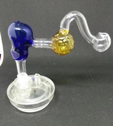 Skull bones football glass pot, wholesalehookah accessories, Glass pipes Glass bubbler oil rig bongs, Colour random