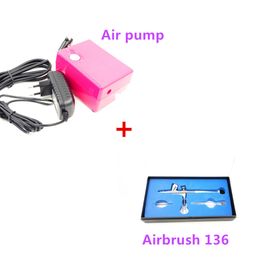airbrush guns kit Canada - Dual-action Airbrush Kit Pen Body Paint Makeup Spray Gun for Nail Paint Art Drawing with Air Compressor and Hose