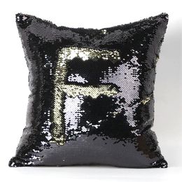 2 Tone Color Sequins Pillow Case Sofa Pearl Sequin Pillowslip Reversible Iridescent Glow Mesmerized Pillow Covers Home Decorative