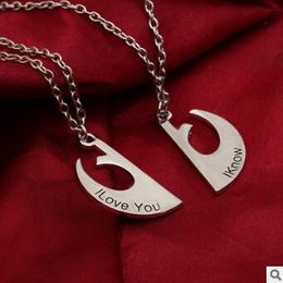 Silver Lover Couple Pendant Necklace For Women I Know I Love You Lover Couple Necklace Movie Jewelry Wholesale