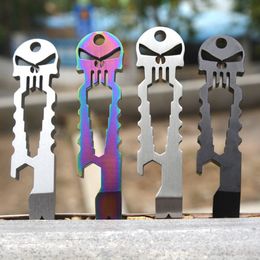 Amazing Outdoor Stainless Skull EDC Survival Pocket Tool Key Ring Chain Bottle Opener Multi-functional WQTS0133W*10