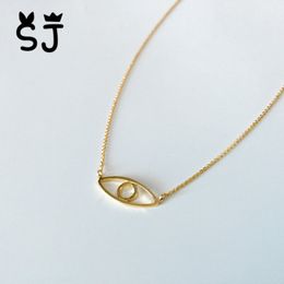 5PCS Gold Silver Hamsa Hand Evil Eye Necklace Open Line Devil Eye Necklaces Simple Fortunate Turkish Eye Necklace