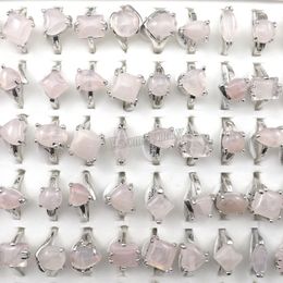 Fashion Pink Crystal Rings Women's Jewellery Rose Quartz Rings 50pcs Wholesale