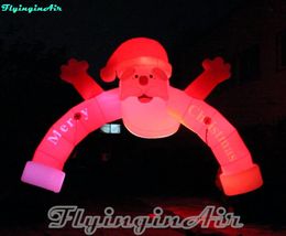 Outdoor Christmas Arch Lighting Inflatable Santa Archway 6m RGB Air Blown Santa Door With Custom Printing For Entrance Decoration 32
