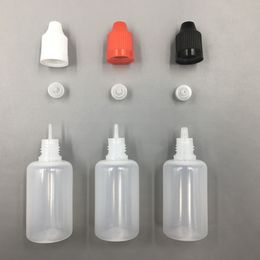 Best Seller 6K 30ML Wholesale Refillable E-juice Bottles Soft 1OZ Plastic Dropper Bottles with Colorful ChildProof Cap and Long Thin Tip